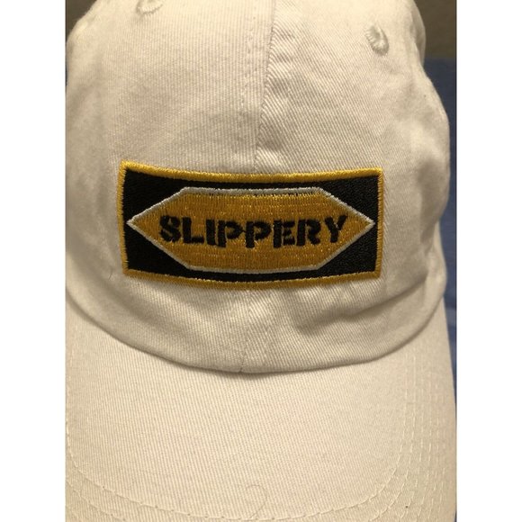 YRN Cap Men Adjustable White Solid With Slippery Logo On Cap 100% Cotton - Picture 2 of 6